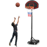 可调节儿童篮球架，配有耐用的网和轮子 Adjustable Kids' Basketball Hoop Stand with Durable Net and Wheel