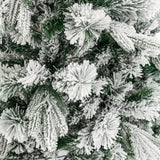 植绒圣诞树，配有 250 个暖白色 LED 灯和 752 个混合树枝尖 - 7 英尺 Flocked Christmas Tree with 250 Warm White LED Lights and 752 Mixed Branch Tips-7 ft