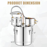 5/10 加仑 22/38 L 水酒精蒸馏器，适用于 DIY 威士忌-5 加仑 5/10 Gal 22/38 L Water Alcohol Distiller for DIY Whisky-5 Gal