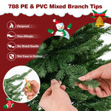 预亮圣诞树，配有 280 颗暖白色 LED 灯和 8 种照明模式 - 6 英尺 Pre-lit Christmas Tree with 280 Warm White LED Lights and 8 Lighting Modes-6ft