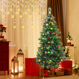 6/7/8 英尺预亮人造圣诞树，带 300/400/500 LED 灯 - 6 英尺 6/7/8 Feet Pre-Lit Artificial Christmas Tree with 300/400/500 LED Lights-6 ft