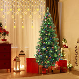 6/7/8 英尺预亮人造圣诞树，带 300/400/500 LED 灯 - 7 英尺 6/7/8 Feet Pre-Lit Artificial Christmas Tree with 300/400/500 LED Lights-7 ft