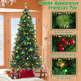 6/7/8 英尺预亮人造圣诞树，带 300/400/500 LED 灯 - 7 英尺 6/7/8 Feet Pre-Lit Artificial Christmas Tree with 300/400/500 LED Lights-7 ft