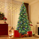 6/7/8 英尺预亮人造圣诞树，带 300/400/500 LED 灯 - 8 英尺 6/7/8 Feet Pre-Lit Artificial Christmas Tree with 300/400/500 LED Lights-8 ft