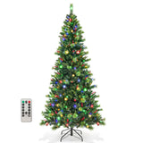 6/7/8 英尺预亮人造圣诞树，带 300/400/500 LED 灯 - 8 英尺 6/7/8 Feet Pre-Lit Artificial Christmas Tree with 300/400/500 LED Lights-8 ft