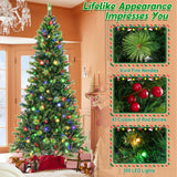 6/7/8 英尺预亮人造圣诞树，带 300/400/500 LED 灯 - 8 英尺 6/7/8 Feet Pre-Lit Artificial Christmas Tree with 300/400/500 LED Lights-8 ft