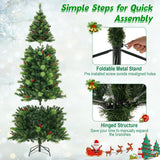 6/7/8 英尺预亮人造圣诞树，带 300/400/500 LED 灯 - 8 英尺 6/7/8 Feet Pre-Lit Artificial Christmas Tree with 300/400/500 LED Lights-8 ft