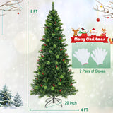 6/7/8 英尺预亮人造圣诞树，带 300/400/500 LED 灯 - 8 英尺 6/7/8 Feet Pre-Lit Artificial Christmas Tree with 300/400/500 LED Lights-8 ft