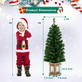 4 英尺预亮盆栽圣诞树 4 Feet Pre-Lit Potted Christmas Tree