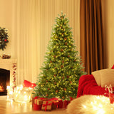 6/7 英尺人造圣诞树，带松果和可调亮度 - 6 英尺 6/7 FT Artificial Christmas Tree with Pine Cones and Adjustable Brightness-6 ft