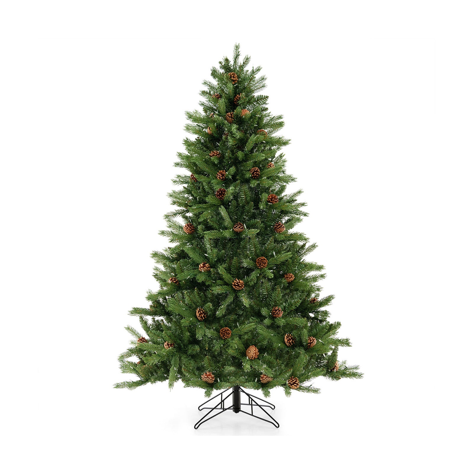 6/7 英尺人造圣诞树，带松果和可调亮度 - 6 英尺 6/7 FT Artificial Christmas Tree with Pine Cones and Adjustable Brightness-6 ft
