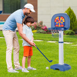 4 合 1 可调节儿童篮球框带环抛粘球 4-In-1 Adjustable Kids Basketball Hoop with Ring Toss Sticky Ball