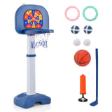 4 合 1 可调节儿童篮球框带环抛粘球 4-In-1 Adjustable Kids Basketball Hoop with Ring Toss Sticky Ball