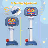 4 合 1 可调节儿童篮球框带环抛粘球 4-In-1 Adjustable Kids Basketball Hoop with Ring Toss Sticky Ball