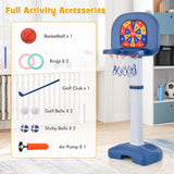 4 合 1 可调节儿童篮球框带环抛粘球 4-In-1 Adjustable Kids Basketball Hoop with Ring Toss Sticky Ball