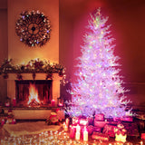 6 英尺人造圣诞树，带 383 个 PE 树枝尖和 300 个 LED 灯 6 Feet Artificial Xmas Tree with 383 PE Branch Tips and 300 LED Lights