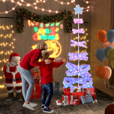 7 英尺户外螺旋圣诞树，适合派对圣诞新年装饰 7 Feet Outdoor Spiral Christmas Tree for Party  Xmas New Year Decoration