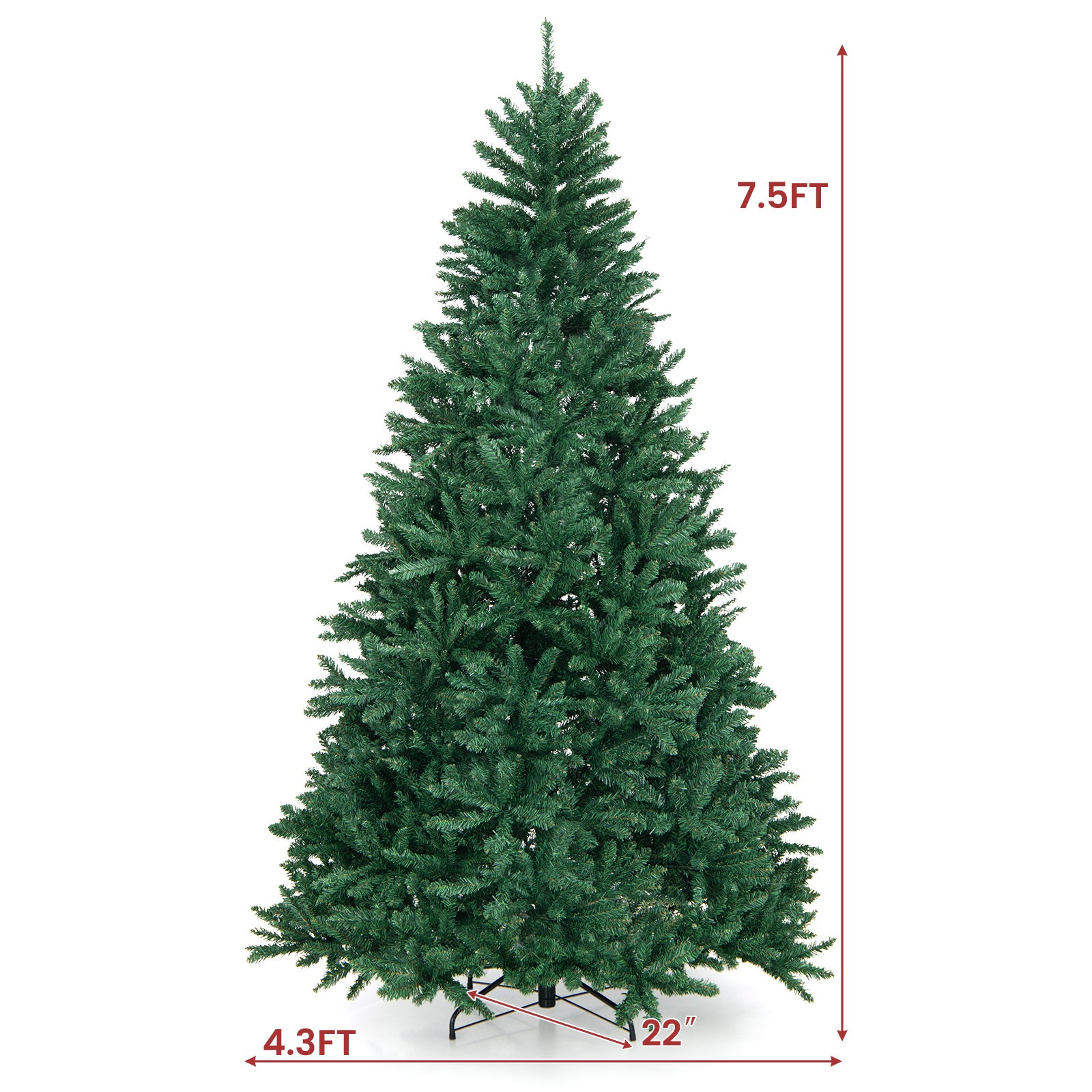 7.5 英尺人造圣诞树，带折叠金属支架 7.5 Feet Artificial Christmas Tree with Folding Metal Stand