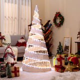 5 英尺预亮圣诞锥树，配有 300 颗暖白光和 250 颗冷白 LED 灯 5 Feet Pre-lit Christmas Cone Tree with 300 Warm White and 250 Cold White LED Lights