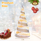 5 英尺预亮圣诞锥树，配有 300 颗暖白光和 250 颗冷白 LED 灯 5 Feet Pre-lit Christmas Cone Tree with 300 Warm White and 250 Cold White LED Lights