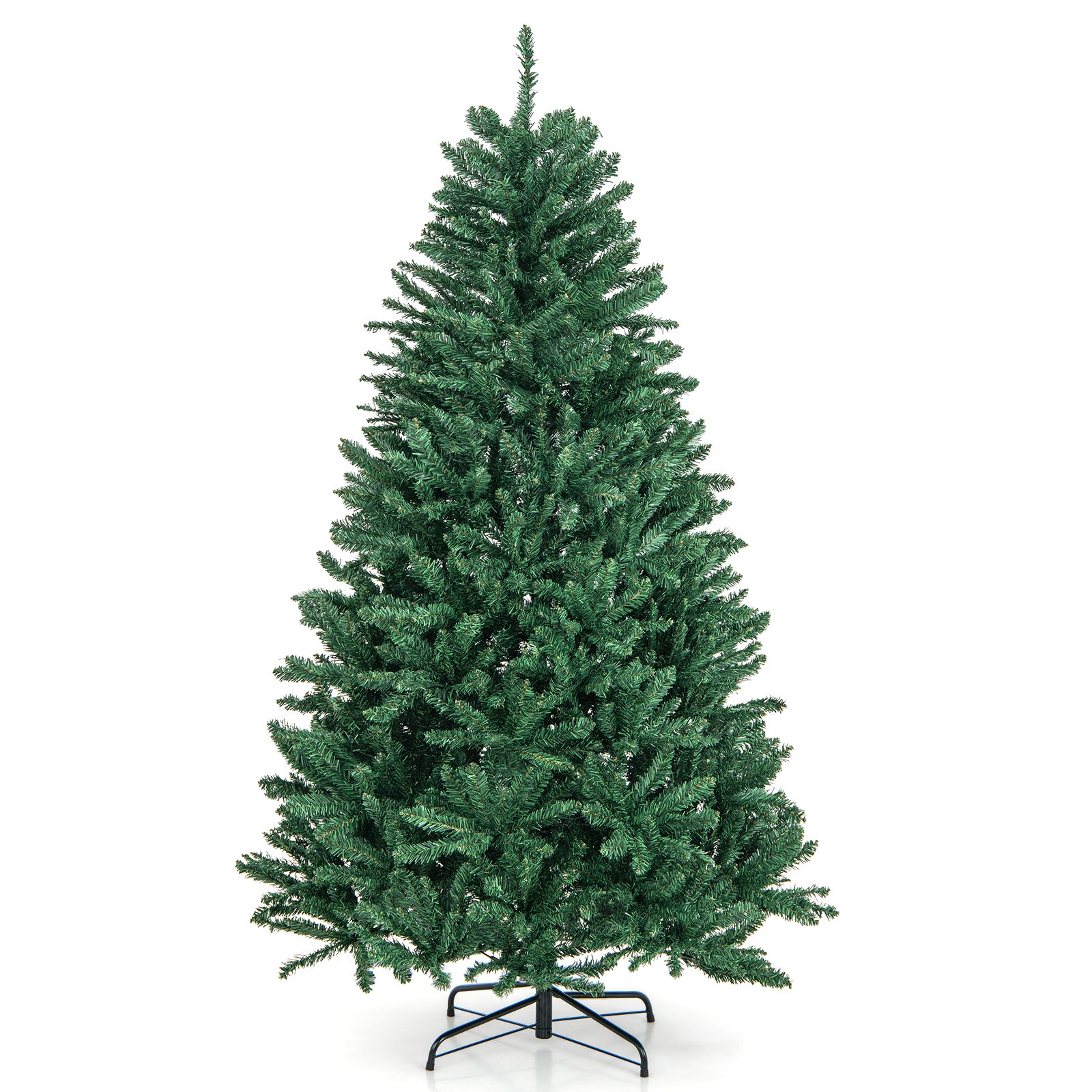 6 英尺铰链式人造圣诞树，带实心金属支架 6 Feet Hinged Artificial Christmas Tree with Solid Metal Stand