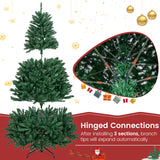 6 英尺铰链式人造圣诞树，带实心金属支架 6 Feet Hinged Artificial Christmas Tree with Solid Metal Stand
