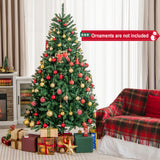 6 英尺铰链式人造圣诞树，带实心金属支架 6 Feet Hinged Artificial Christmas Tree with Solid Metal Stand