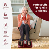 带高强度滚轮的治疗指压足部按摩器 - 深红色 Therapeutic Shiatsu Foot Massager with High Intensity Rollers-Dark Red