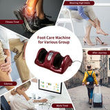 带高强度滚轮的治疗指压足部按摩器 - 深红色 Therapeutic Shiatsu Foot Massager with High Intensity Rollers-Dark Red