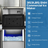 353 磅/24 小时分体式商用制冰机，带 198 磅储物箱 353LBS/24H Split Commercial Ice Maker with 198 LBS Storage Bin