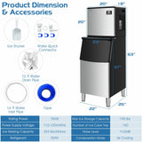 353 磅/24 小时分体式商用制冰机，带 198 磅储物箱 353LBS/24H Split Commercial Ice Maker with 198 LBS Storage Bin