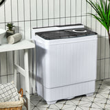 26磅便携式半自动洗衣机带内置排水泵-灰色 26 Pound Portable Semi-automatic Washing Machine with Built-in Drain Pump-Gray