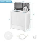 26磅便携式半自动洗衣机带内置排水泵-灰色 26 Pound Portable Semi-automatic Washing Machine with Built-in Drain Pump-Gray