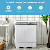 26磅便携式半自动洗衣机带内置排水泵-灰色 26 Pound Portable Semi-automatic Washing Machine with Built-in Drain Pump-Gray