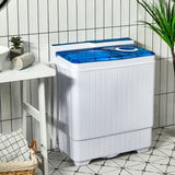 26磅便携式半自动洗衣机带内置排水泵-蓝色 26 Pound Portable Semi-Automatic Washing Machine with Built-in Drain Pump-Blue