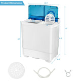 26磅便携式半自动洗衣机带内置排水泵-蓝色 26 Pound Portable Semi-Automatic Washing Machine with Built-in Drain Pump-Blue