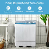 26磅便携式半自动洗衣机带内置排水泵-蓝色 26 Pound Portable Semi-Automatic Washing Machine with Built-in Drain Pump-Blue