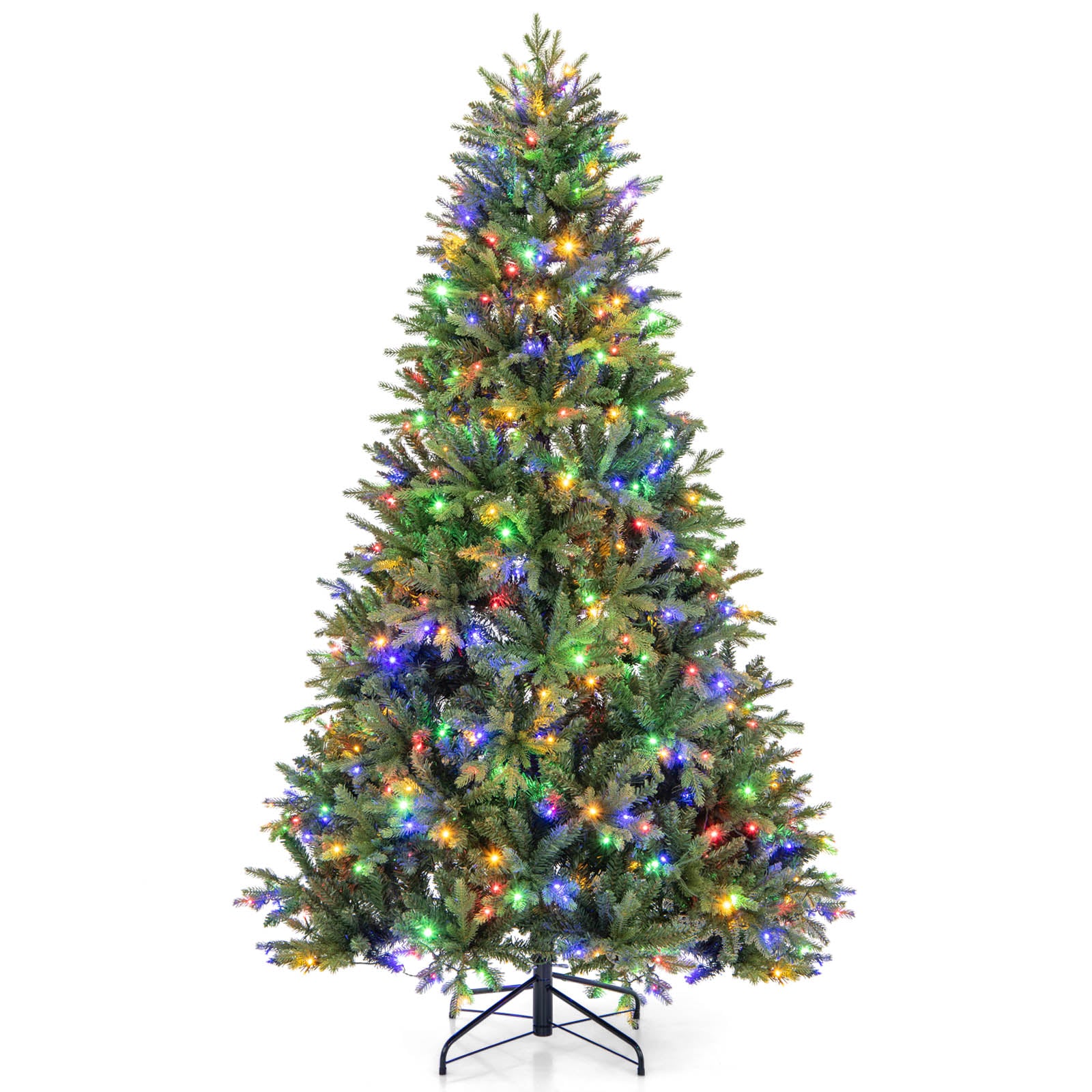 5/6/7 英尺预亮人造圣诞树，带树枝尖和 LED 灯 - 7 英尺 5/6/7 Feet Pre-lit Artificial Christmas Tree with Branch Tips and LED Lights-7 ft