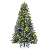 5/6/7 英尺预亮人造圣诞树，带树枝尖和 LED 灯 - 7 英尺 5/6/7 Feet Pre-lit Artificial Christmas Tree with Branch Tips and LED Lights-7 ft