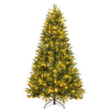 5/6/7 英尺预亮人造圣诞树，带树枝尖和 LED 灯 - 7 英尺 5/6/7 Feet Pre-lit Artificial Christmas Tree with Branch Tips and LED Lights-7 ft