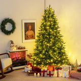 5/6/7 英尺预亮人造圣诞树，带树枝尖和 LED 灯 - 7 英尺 5/6/7 Feet Pre-lit Artificial Christmas Tree with Branch Tips and LED Lights-7 ft