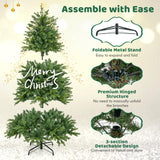 5/6/7 英尺预亮人造圣诞树，带树枝尖和 LED 灯 - 7 英尺 5/6/7 Feet Pre-lit Artificial Christmas Tree with Branch Tips and LED Lights-7 ft