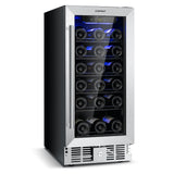 15寸30瓶温度记忆酒柜-银色 15 Inch 30-Bottle Wine Cooler with Temperature Memory-Silver