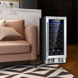 15寸30瓶温度记忆酒柜-银色 15 Inch 30-Bottle Wine Cooler with Temperature Memory-Silver