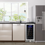 15寸30瓶温度记忆酒柜-银色 15 Inch 30-Bottle Wine Cooler with Temperature Memory-Silver