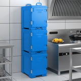 81 夸脱容量端部装载带手柄隔热食品盘托架 - 海军蓝 81 Quart Capacity End-loading Insulated Food Pan Carrier with Handles-Navy