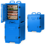 81 夸脱容量端部装载带手柄隔热食品盘托架 - 海军蓝 81 Quart Capacity End-loading Insulated Food Pan Carrier with Handles-Navy