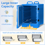 81 夸脱容量端部装载带手柄隔热食品盘托架 - 海军蓝 81 Quart Capacity End-loading Insulated Food Pan Carrier with Handles-Navy