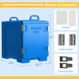 81 夸脱容量端部装载带手柄隔热食品盘托架 - 海军蓝 81 Quart Capacity End-loading Insulated Food Pan Carrier with Handles-Navy