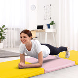 6 x 2 英尺 三折健身垫，带手柄和可拆卸拉链罩 - 黄色 6 x 2 FT Tri-Fold Gym Mat with Handles and Removable Zippered Cover-Yellow